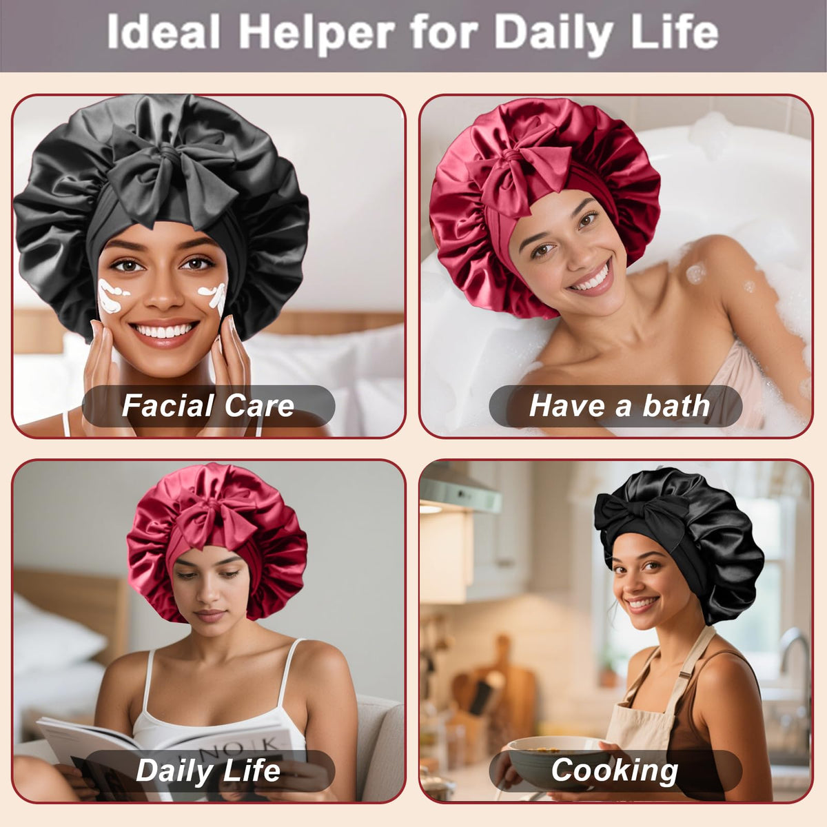 FIRSTPELLA Silk Hair Bonnet on a mannequin