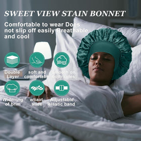 FIRSTPELLA Silk Satin Bonnet showing elastic wide band