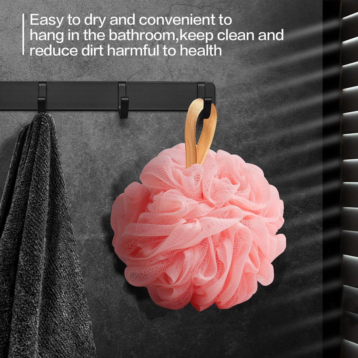 Fishent Loofah Bath Sponge showing vacuum-sealed packaging