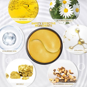 Fivewan 24k Gold Under Eye Patches in use during relaxation