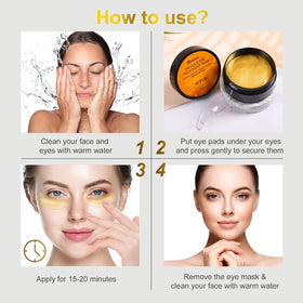Fivewan 24k Gold Under Eye Patches with ingredients list