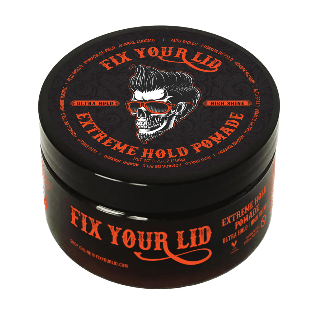 Fix Your Lid Extreme Hold Hair Pomade 3.75 oz front view