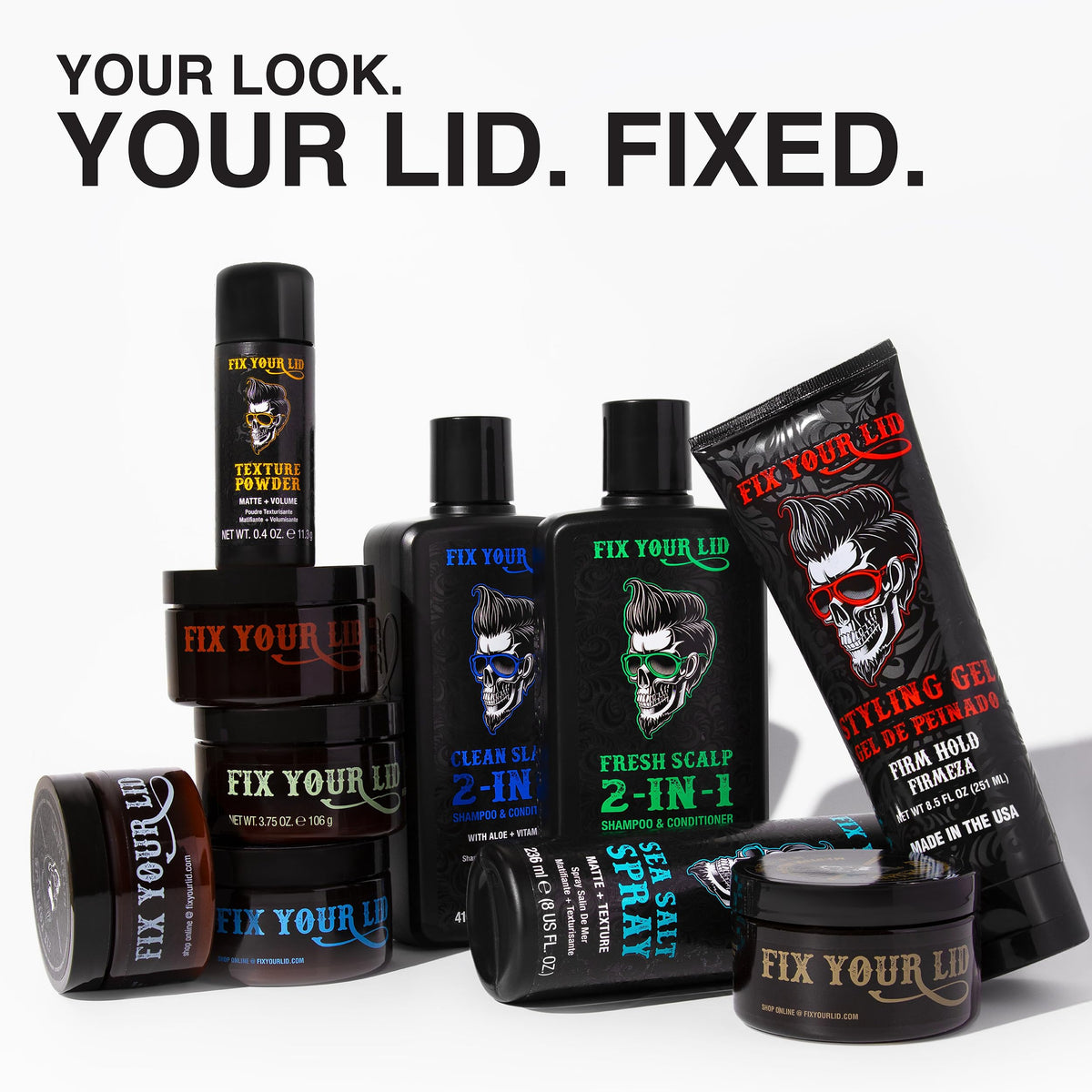 Fix Your Lid Extreme Hold Hair Pomade with citrus scent