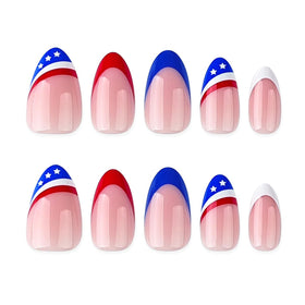 FJSMTOPl 4th of July press on nails in festive setting