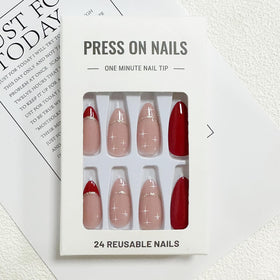 FJSMTOPl acrylic nails package contents including glue stickers