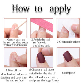 FJSMTOPl Gold Press on Nails in various sizes