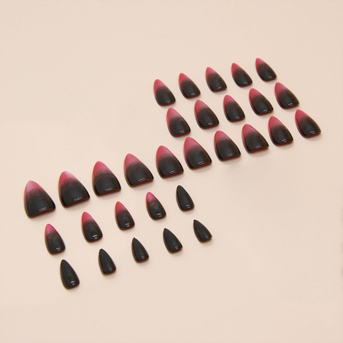 FJSMTOPl package contents including 24 press on nails and accessories