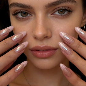 FJSMTOPl package contents including 24 press on nails and accessories
