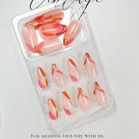 FJSMTOPl press on nails applied on hands