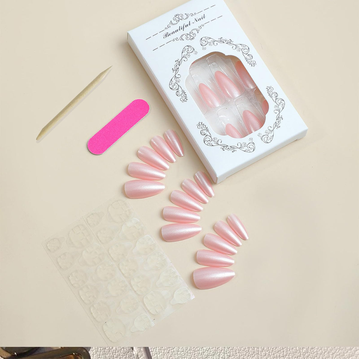 FJSMTOPl wooden stick and jelly glue stickers for nails