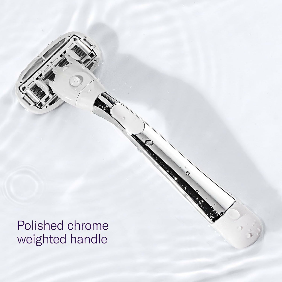 Flamingo razor handle with ergonomic design and no-slip grip