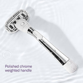 Flamingo razor handle with ergonomic design and no-slip grip