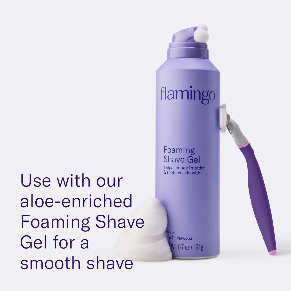 Flamingo Shaving Kit packaging displaying all included items