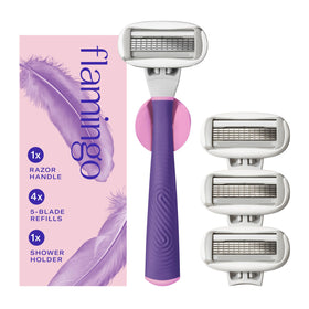 Flamingo Shaving Razor Set including razor handle and blade refills