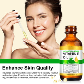 flasture Vitamin E Oil 2 Fl Oz bottle side view