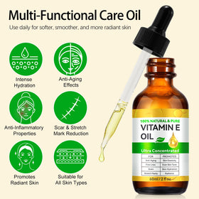 flasture Vitamin E Oil dropper with oil on a surface