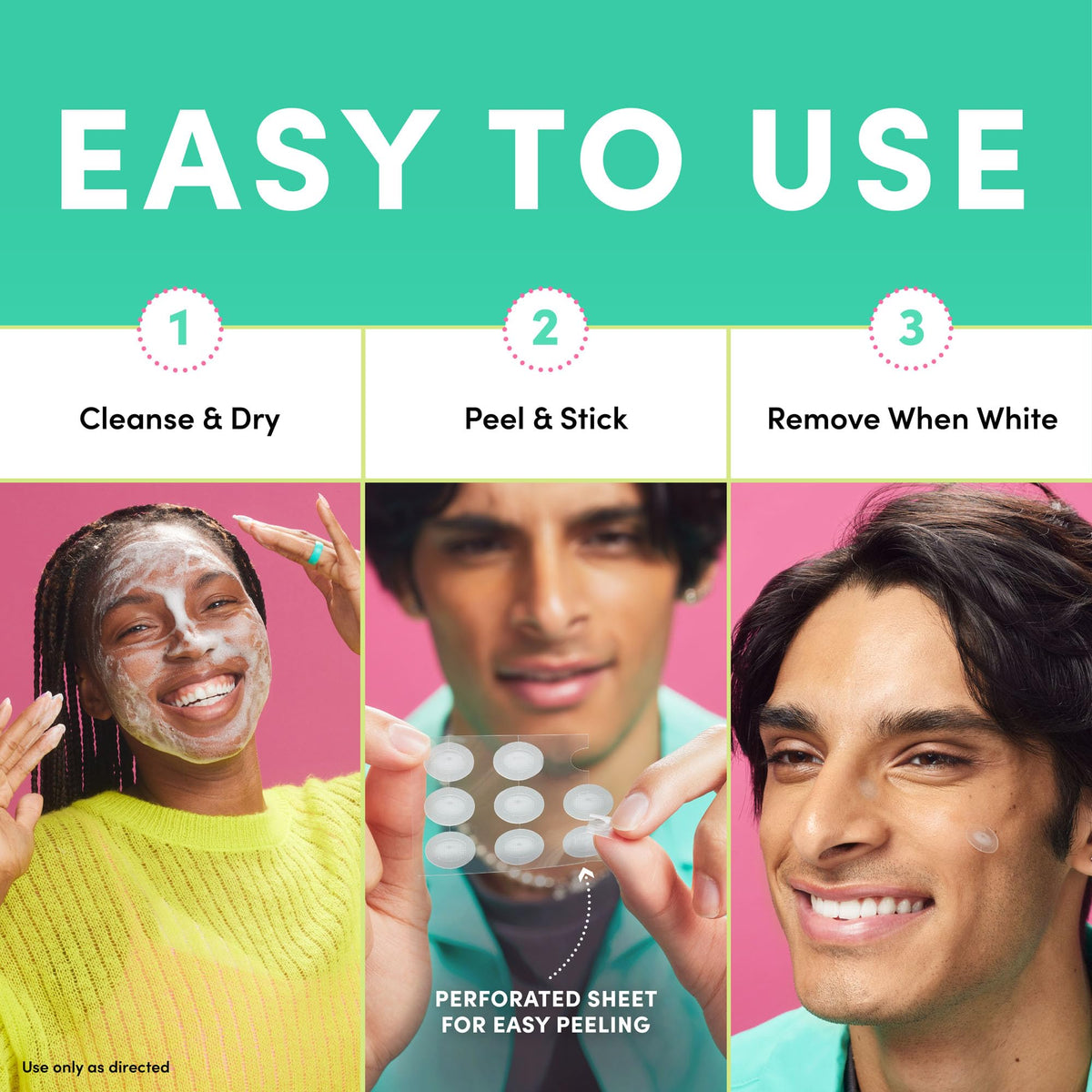 Flat lay of Dots for Spots Pimple Patches with ingredients