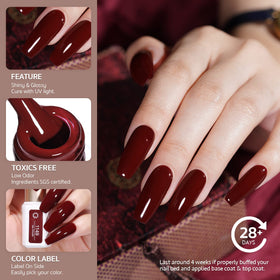 Flat lay of GAOY nail polish set with base and top coats