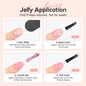 Flat lay of PEACECOLOR gel nail polishes with nail tools