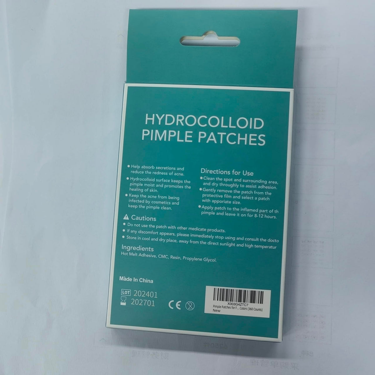 Flat lay of PICcircuit Pimple Patches with natural ingredients
