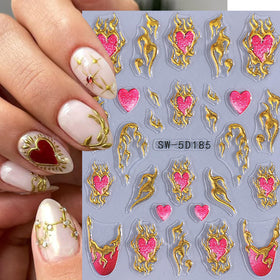 Flat lay of STZPRONAIL nail art stickers with packaging