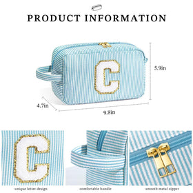 Flat lay of YOOLIFE makeup bag with cosmetics inside
