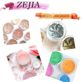 Flat lay of ZEJIA travel containers showing sizes