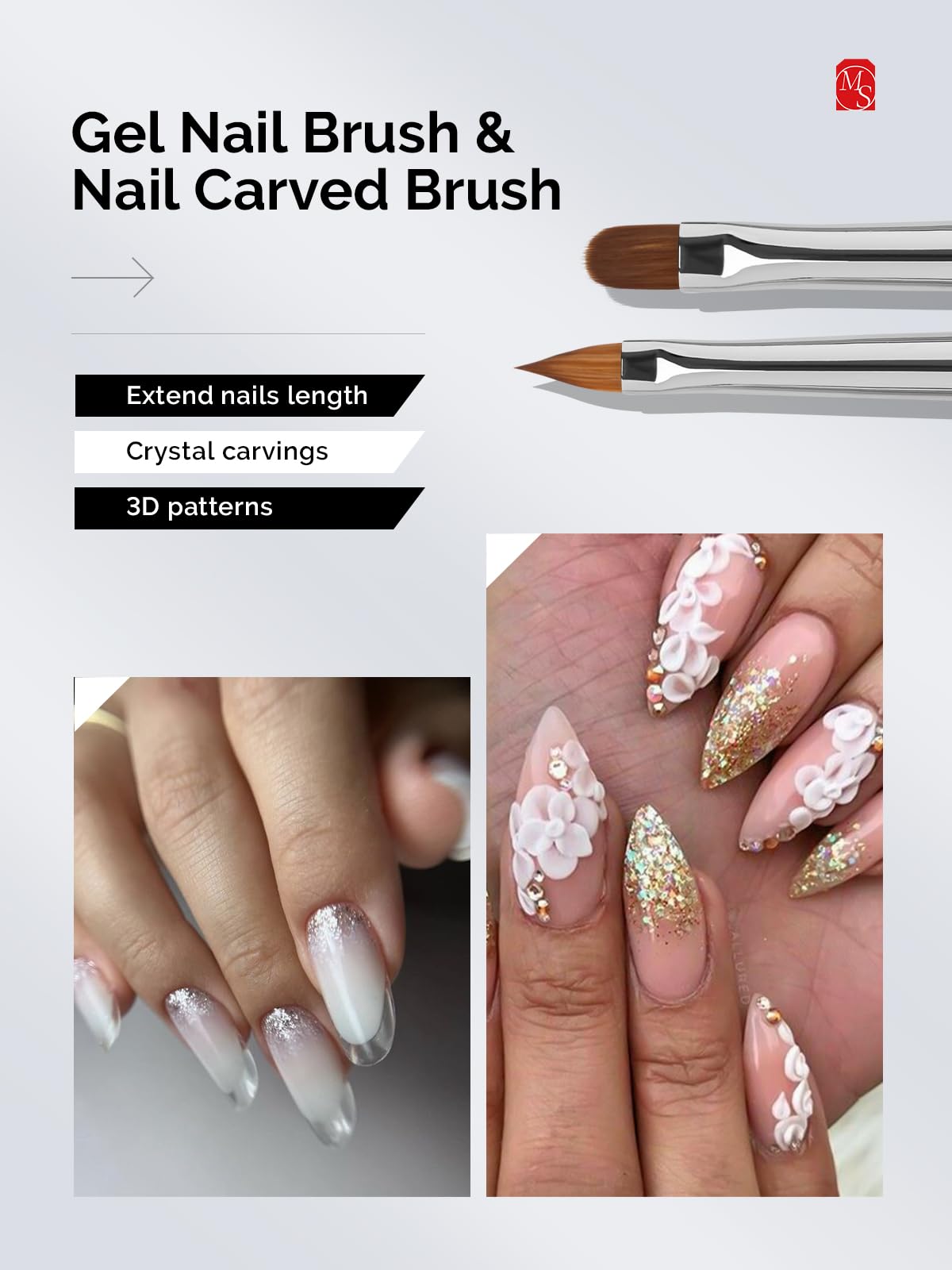 Flat nail brush from MelodySusie Nail Art Brushes Set