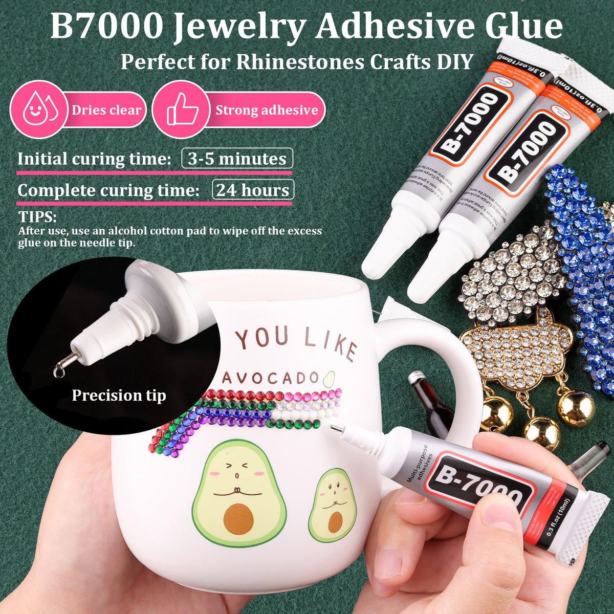 Flatback rhinestones in different colours for crafting projects