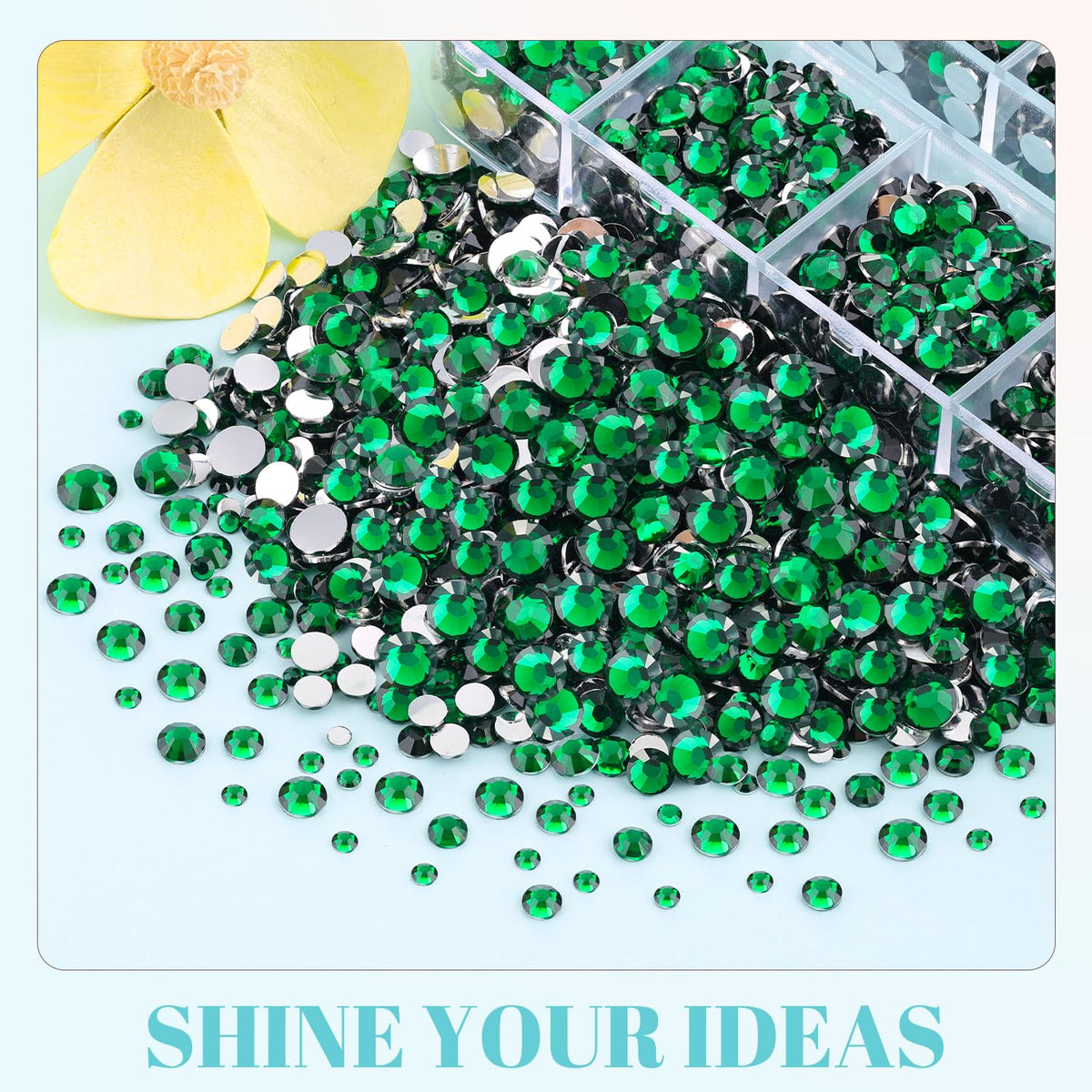 Flatback rhinestones in different sizes for crafting projects