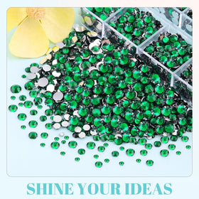 Flatback rhinestones in different sizes for crafting projects