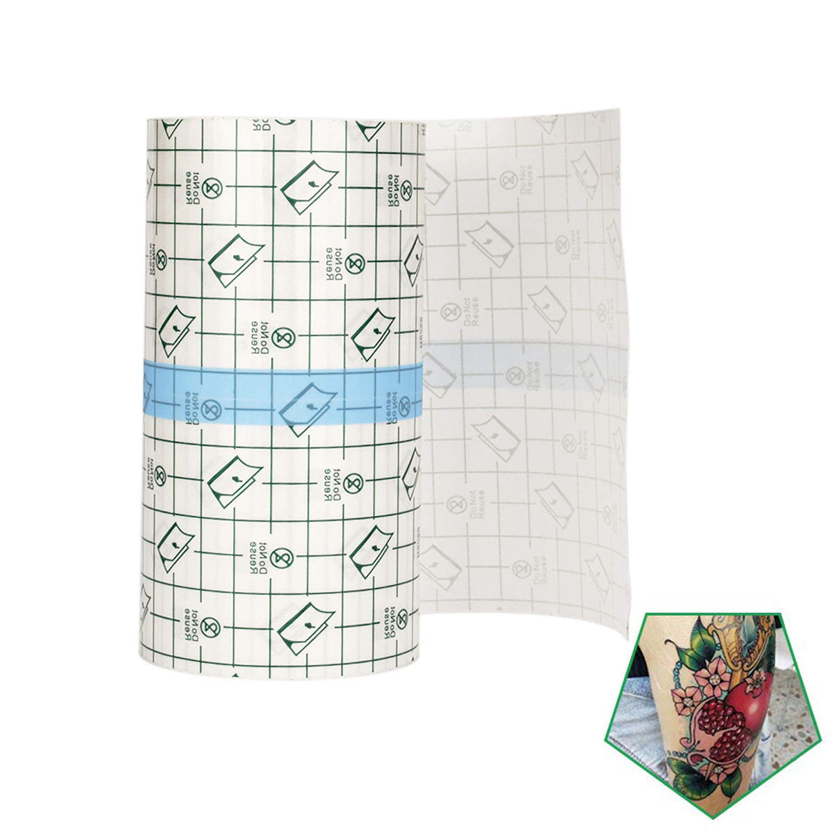 Flatoedu Tattoo Aftercare Bandage Roll 4" x 10 Yard front view