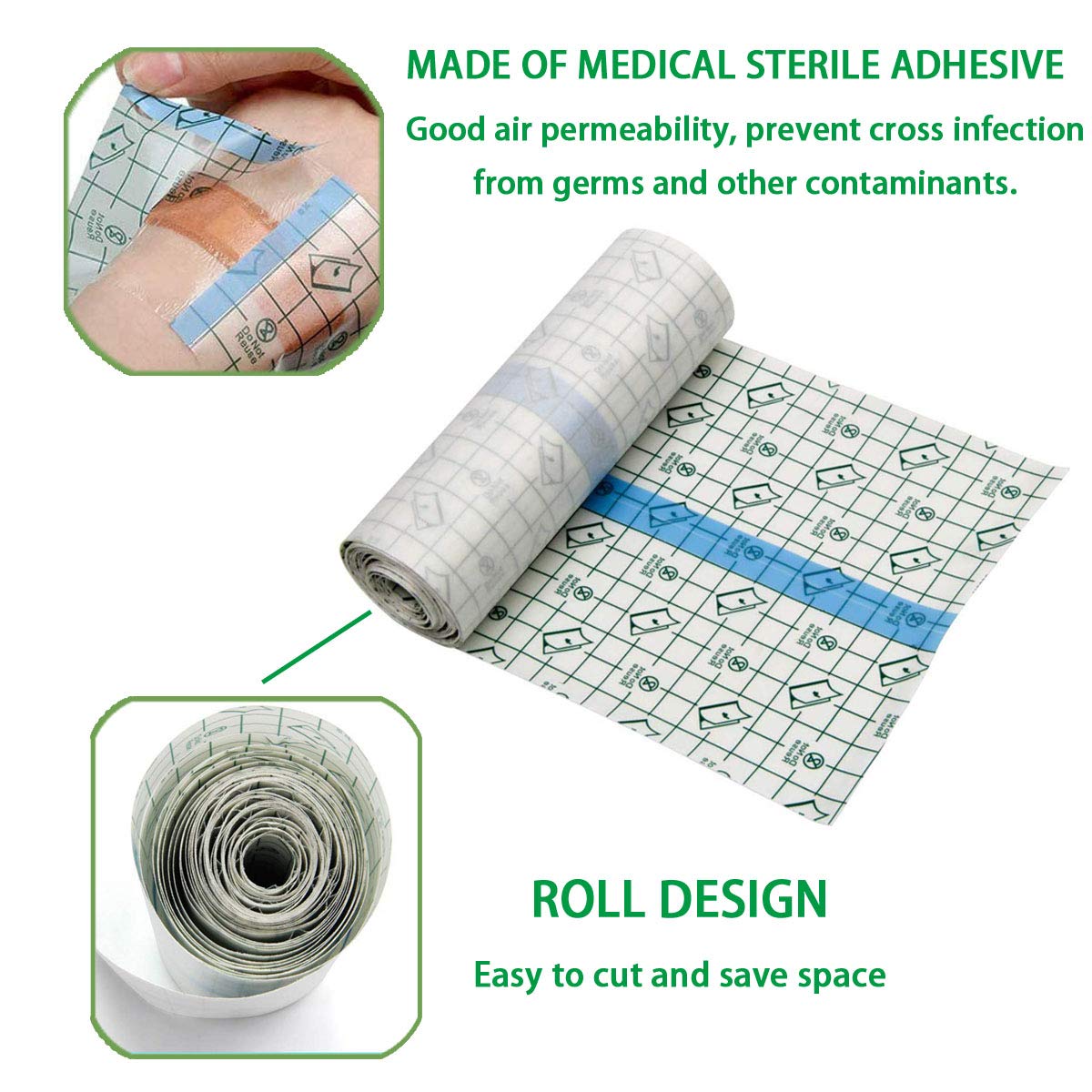 Flatoedu Tattoo Aftercare Bandage Roll showing grid lines for easy cutting