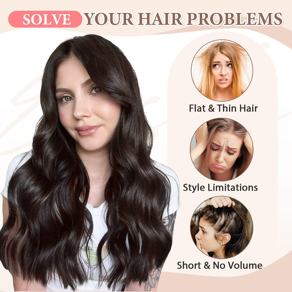 Fliace Clip-in Hair Extensions 2.2 inches wide with 1 clip