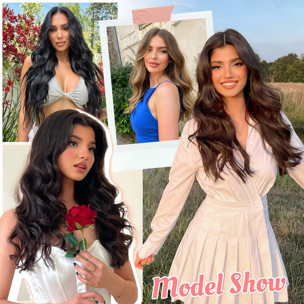 Fliace Clip-in Hair Extensions 5.5 inches wide with 3 clips