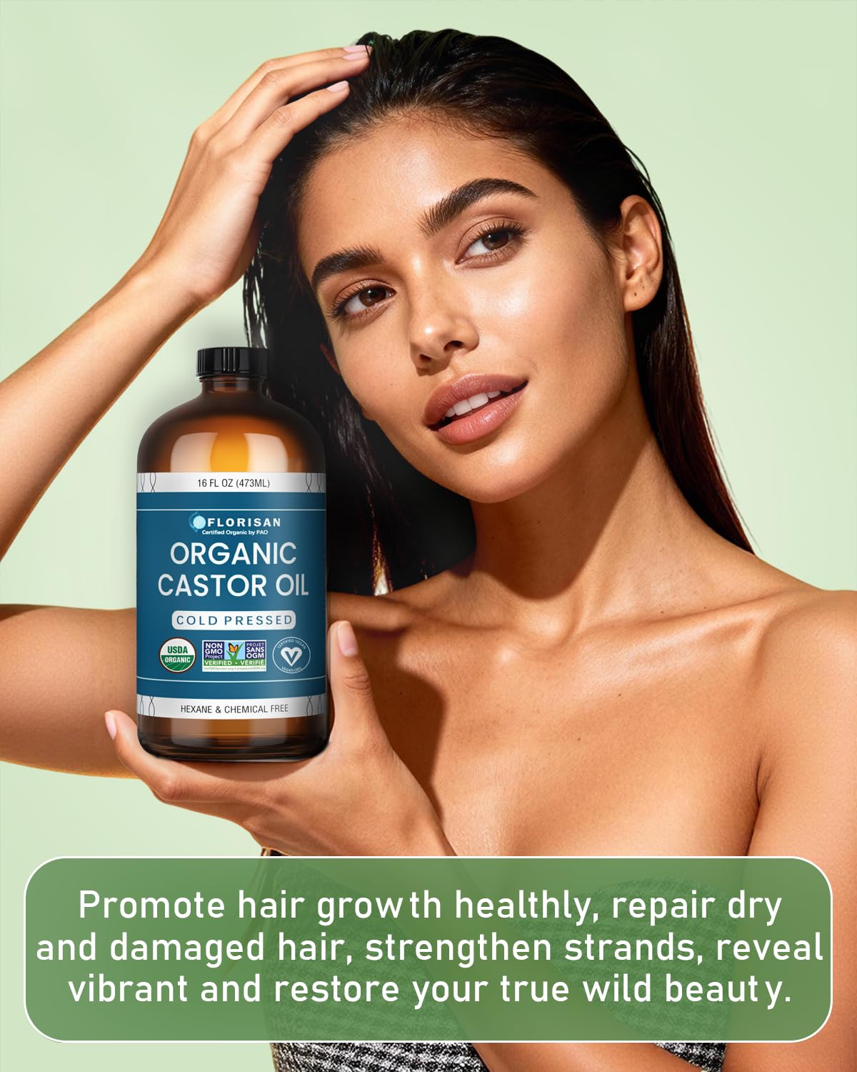 Florisan Organic Castor Oil used in a hair setting