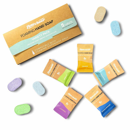 flowcheer Foaming Hand Soap Refill Tablets sample pack front view