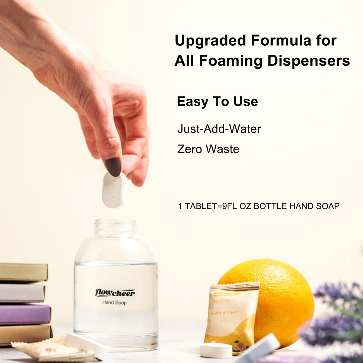 flowcheer Foaming Hand Soap tablets in packaging