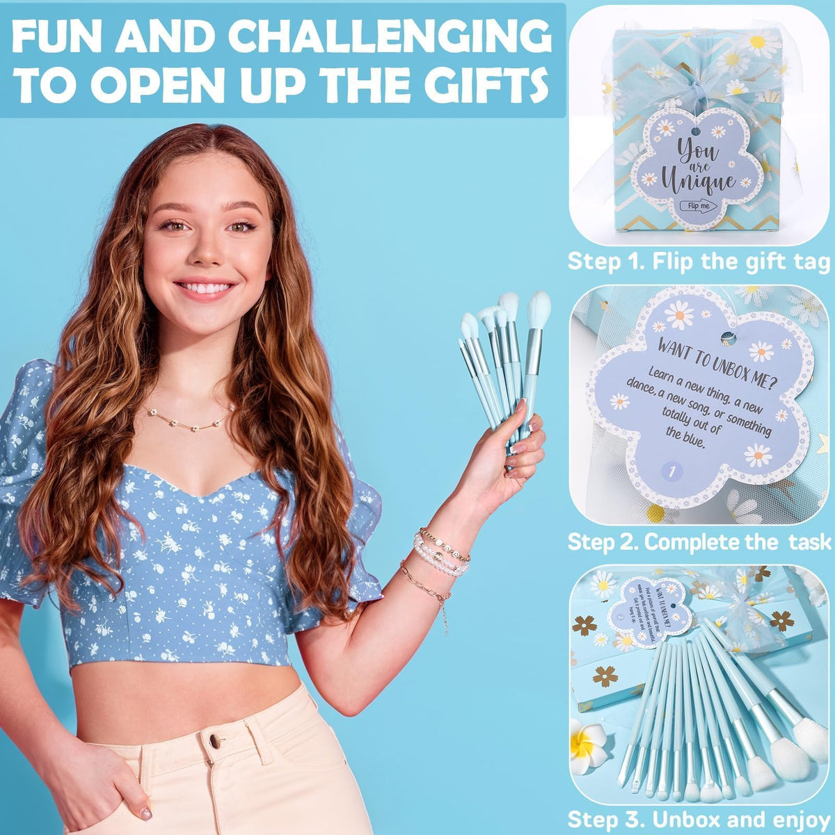 Flower hair bands and claw clip in Qinline gift set