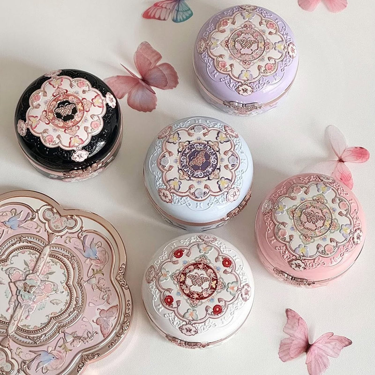 Flower Knows blush duo in lifestyle setting on vanity