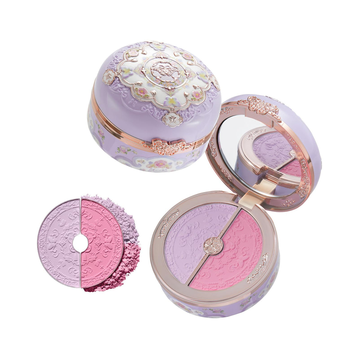 Flower Knows Butterfly Cloud Collar Blush Duo front view with embossed design