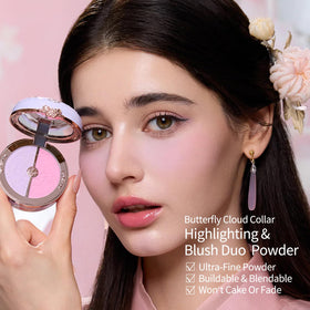 Flower Knows Butterfly Cloud Collar Blush Duo showing soft lilac and bold fuchsia shades