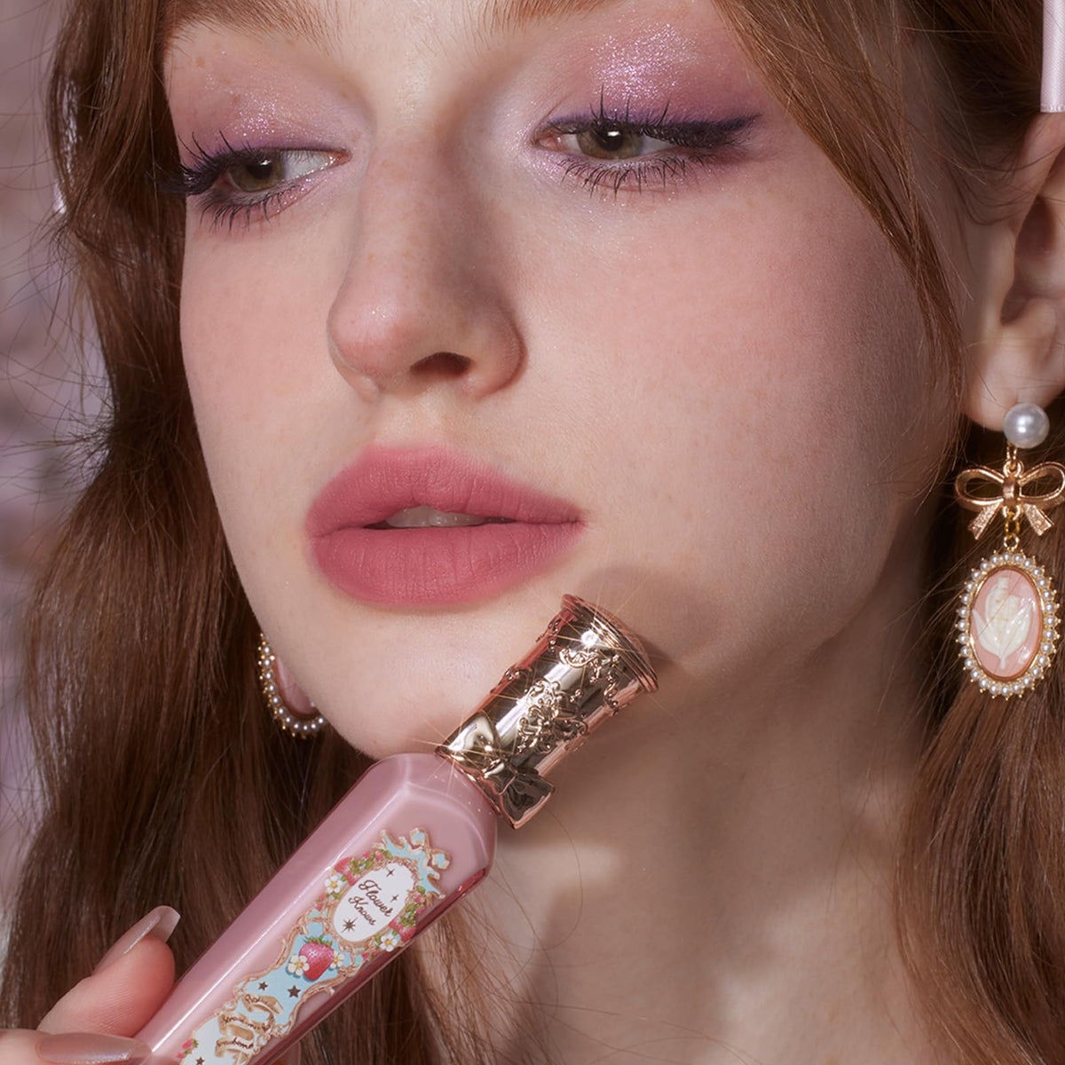 Flower Knows Lip Cream packaging with Rococo design