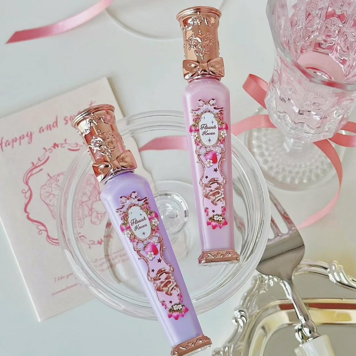 Flower Knows Rococo Glowy Lip Gloss with other beauty products