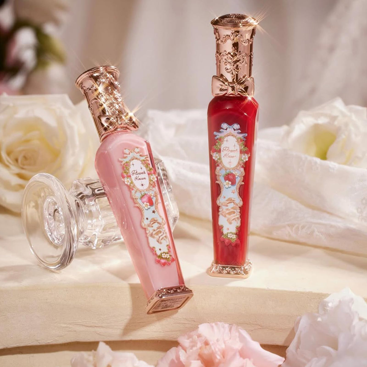 Flower Knows Strawberry Rococo Cloud Lip Cream Soft Coral Peach lifestyle scene
