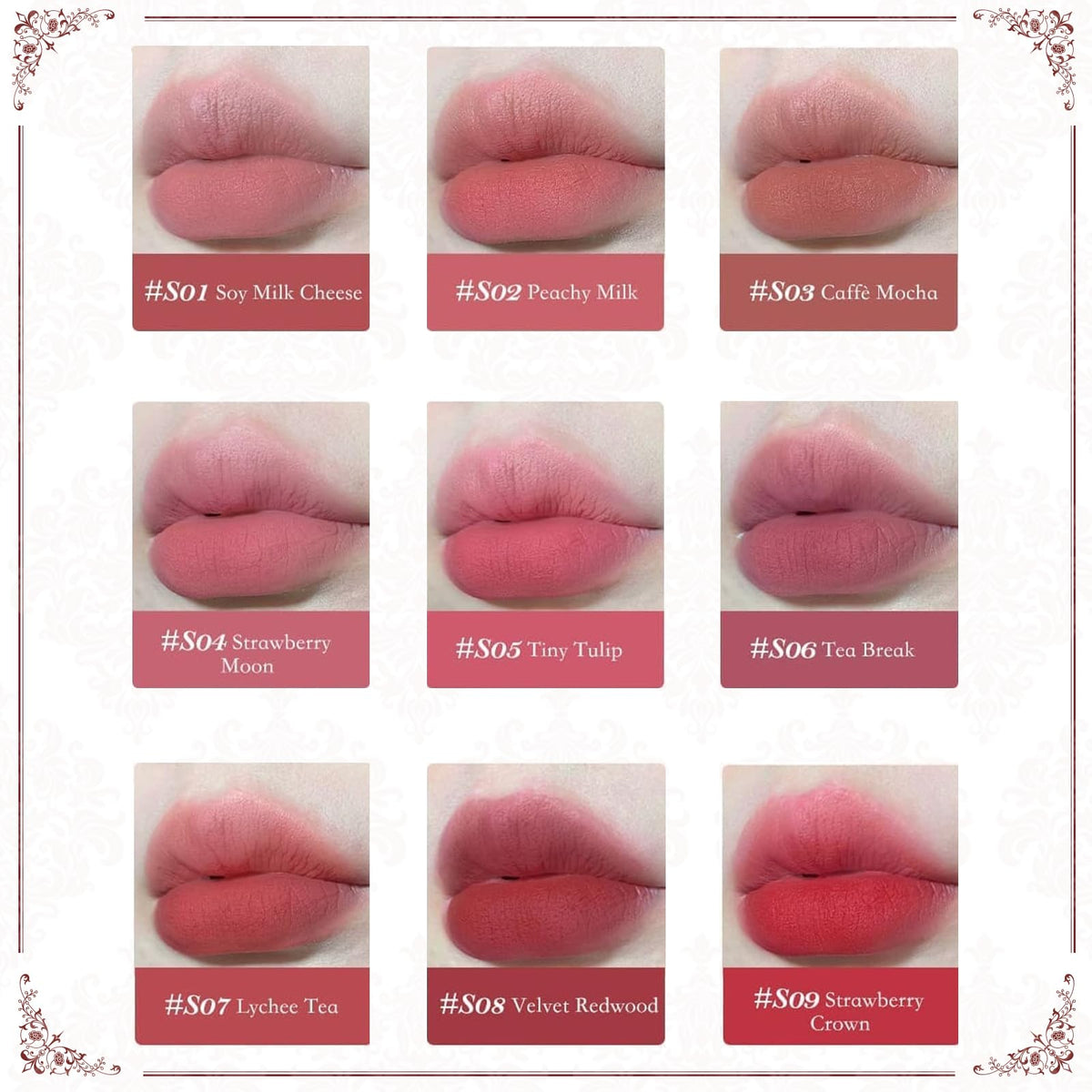Flower Knows Strawberry Rococo Lip Cream side view with collectible case