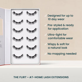 FlutterHabit The Flirt Natural Lashes displayed with adhesive