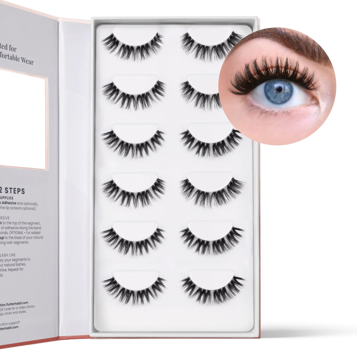 FlutterHabit The Flirt Natural Lashes side view showing lash clusters