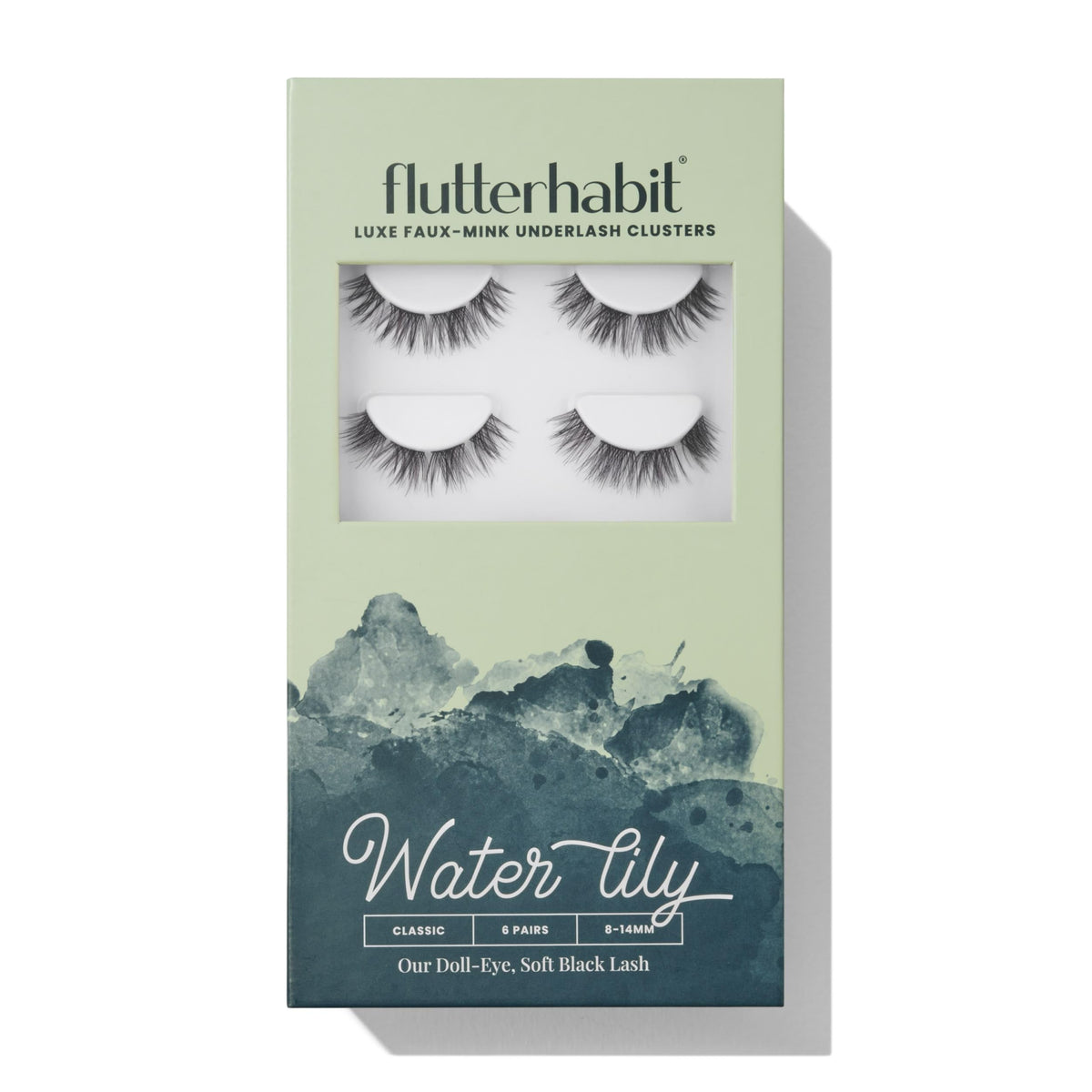 FlutterHabit Water Lily Underlash Extensions front view