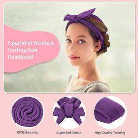 Flylipu Heatless Curling Rod Headband showing soft velvet material